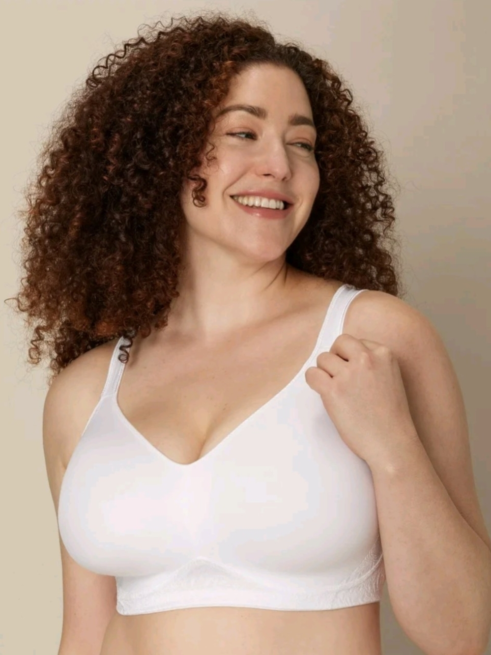 Playtex 18 Hour Side & Back Smoothing Wireless Bra White 36D Women's